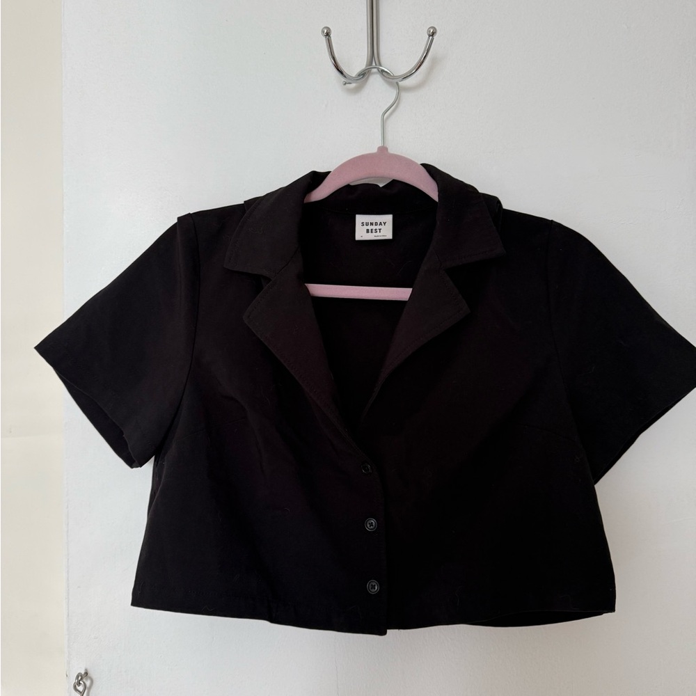 Sunday Best from Aritzia Black Cropped Blazer Top